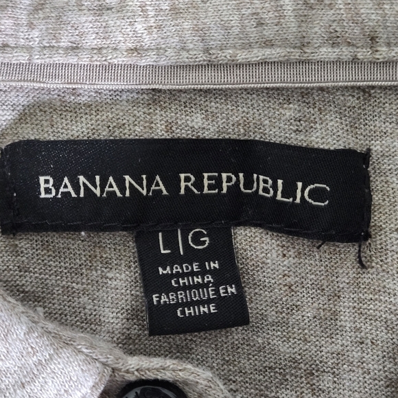 Banana Republic Men's Beige Large Short Sleeve Button Up Shirt - Picture 10 of 13